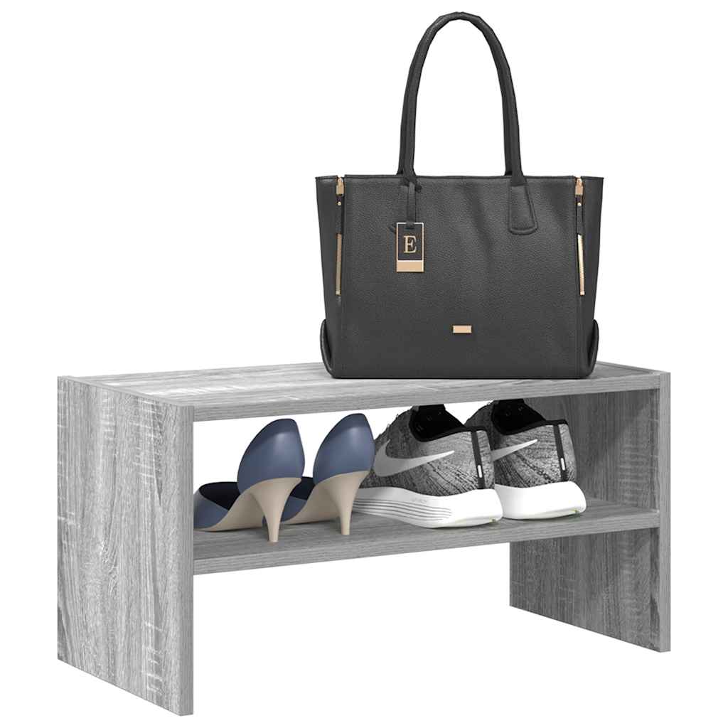vidaXL Regál na topánky stohovateľné sivé sonoma 60x30x30,5 cm