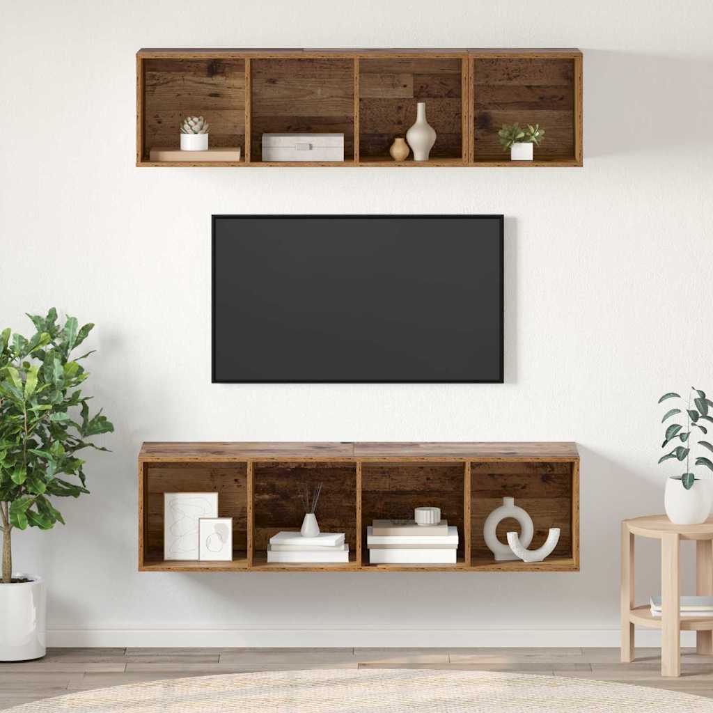 vidaXL Zostava TV skriniek 3 ks Staré drevo Kompozitné drevo