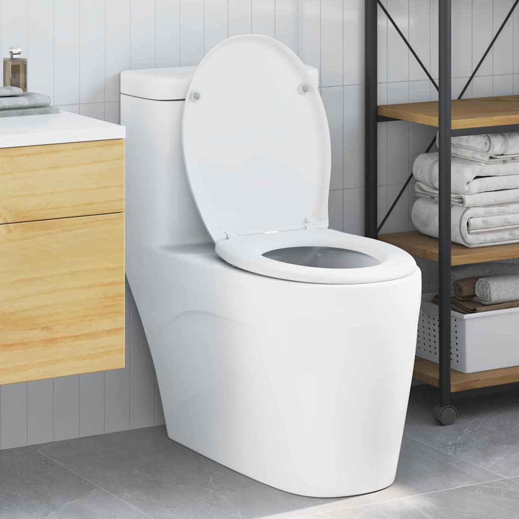 vidaXL WC sedadlo Biela 47 x 37 x 4 cm Duroplast
