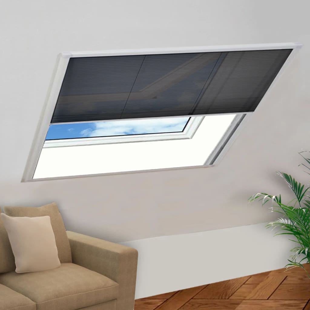 vidaXL Plisovaná okenná sieťka proti hmyzu s hliníkovým rámom, 120 x 120 cm