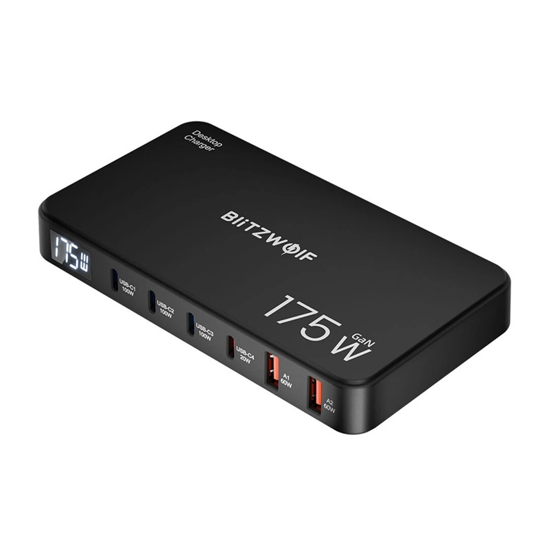Blitzwolf BW-S30 nabíjacia stanica 6 v 1 4xUSB-C + 2xUSB 175W BW-S30