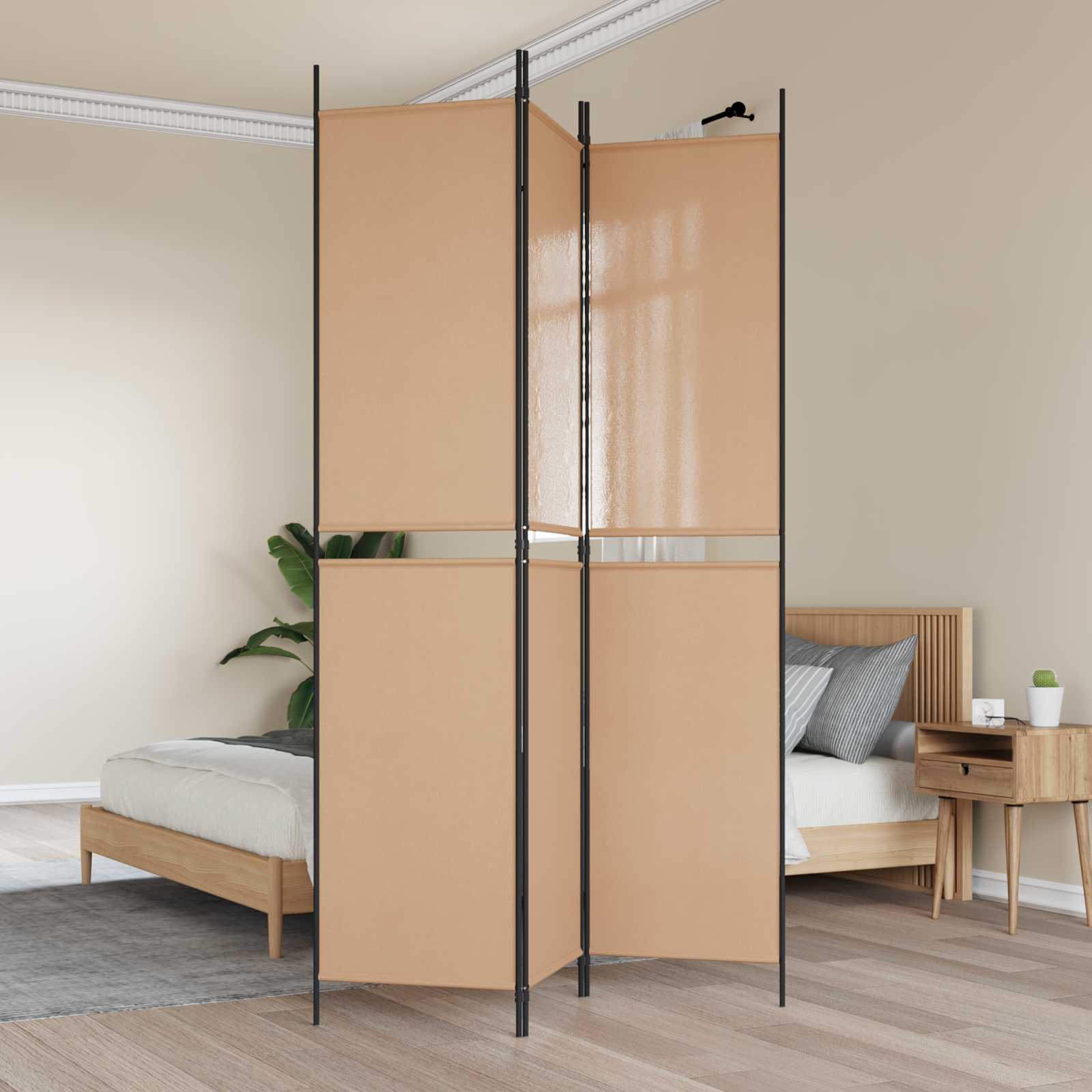 vidaXL 3-panelový paravan Béžová 150 x 220 cm Látka