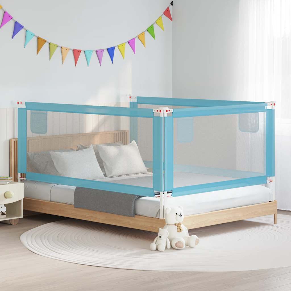 vidaXL Zábrana na detskú posteľ modrá 200x25 cm látka