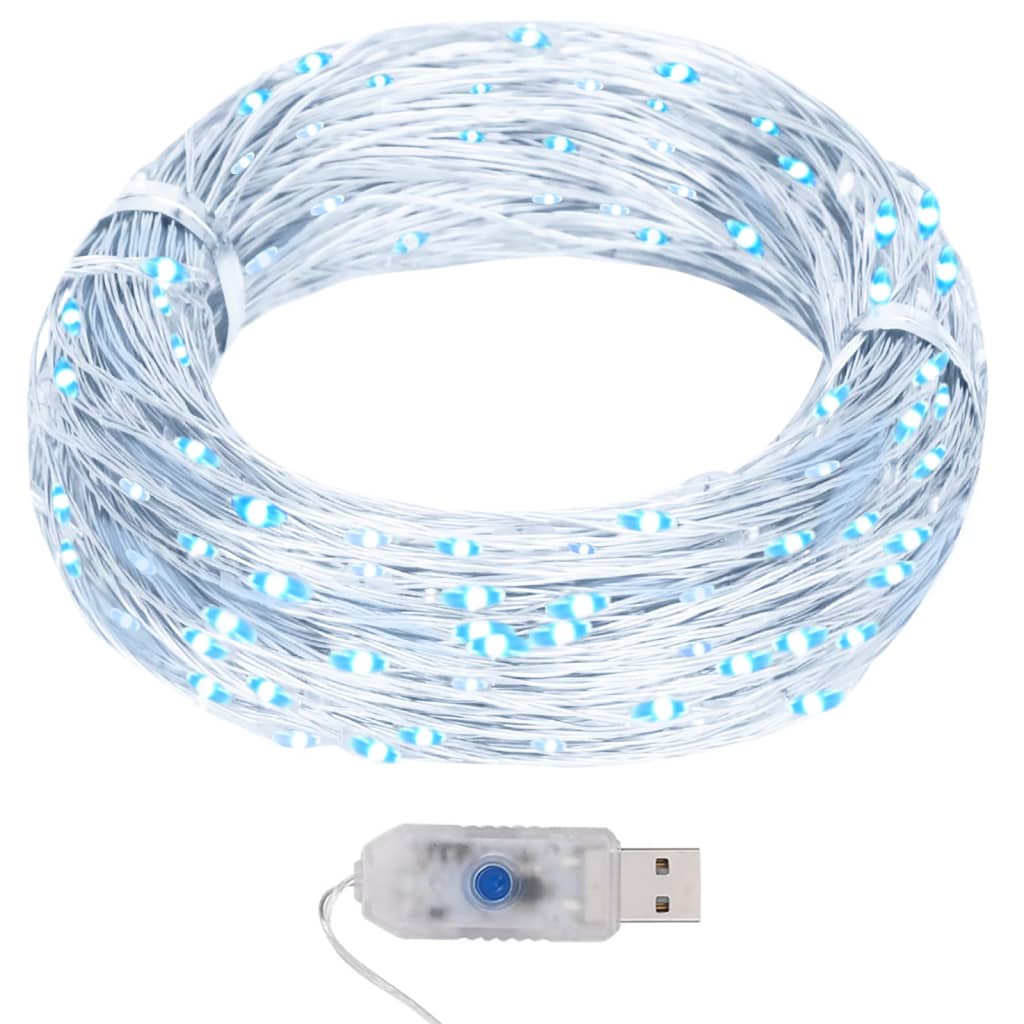vidaXL LED mikro svetelná reťaz 40 m 400 LED studená biela 8 funkcií