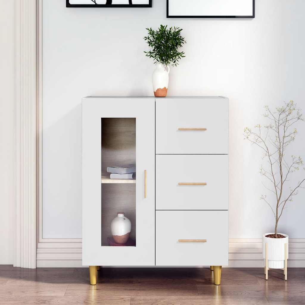 vidaXL Komoda biela 69,5x34x90 cm kompozitné drevo