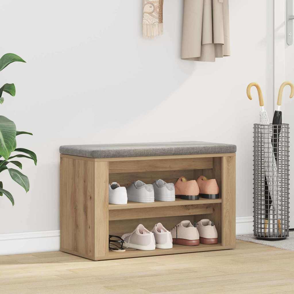 vidaXL Regál na topánky 75 x 35 x 45 cm Kompozitné drevo dub artisan