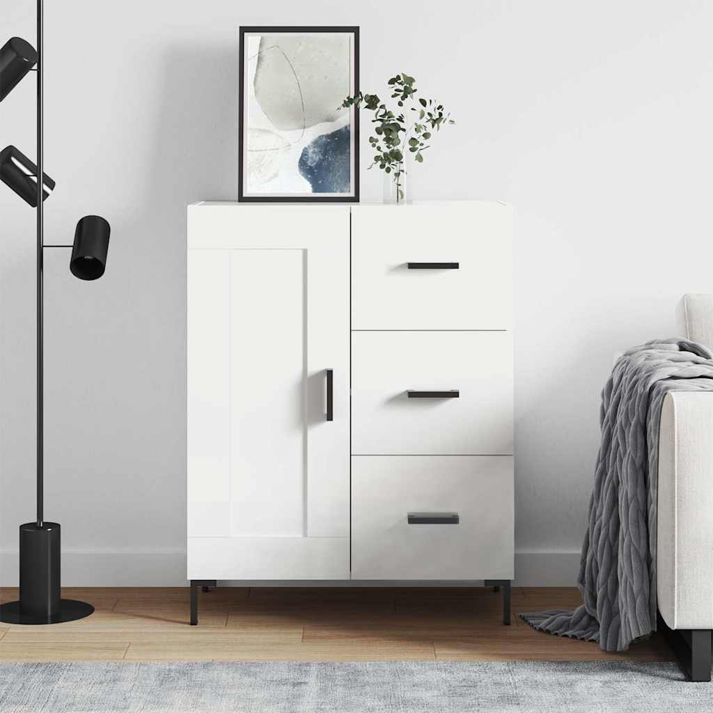 vidaXL Komoda biela 69,5x34x90 cm kompozitné drevo