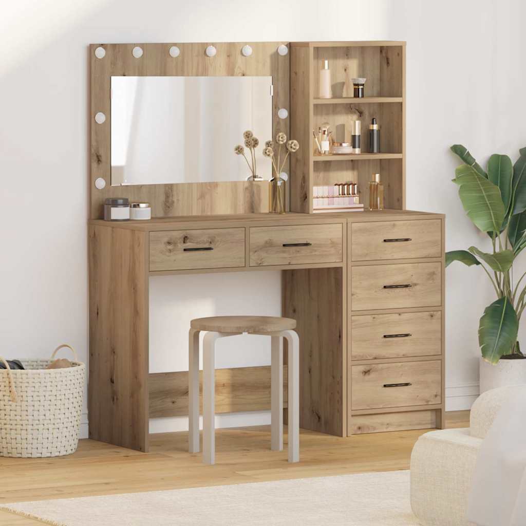 vidaXL Toaletný stolík 2 ks Hnedá 78.5 x 41 x 135 cm Kompozitné drevo