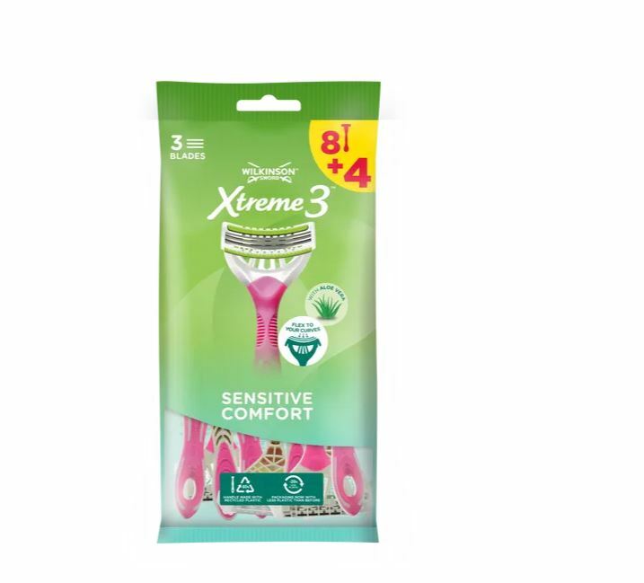 W302319900 Wilkinson Xtreme3 Comfort Sensitive 8+4's (past Beauty Sens) T00057840