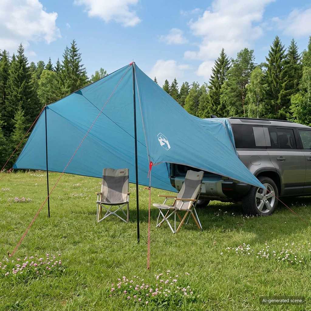 vidaXL Prístrešok na vozidlo Modrá 518 x 580 x 215 cm Polyester a oceľ