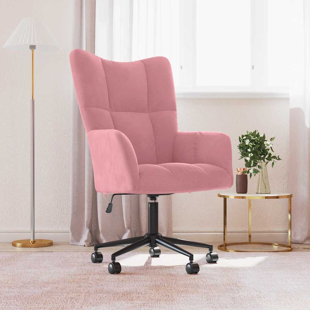 vidaXL Relaxačné kreslo ružové zamat