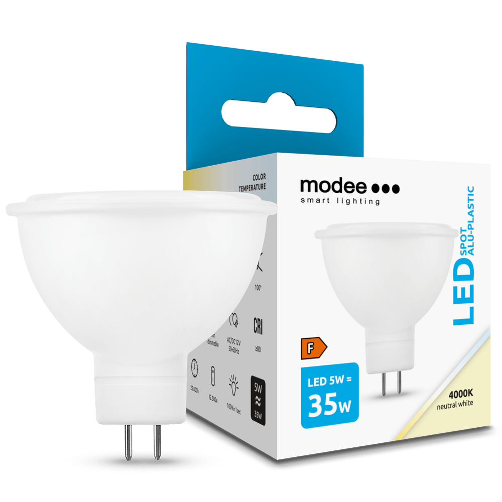 Modee Lighting LED Spot žiarovka 5W GU5.3 / MR16 neutrálna biela (ML-MR164000K5WN) T00060701