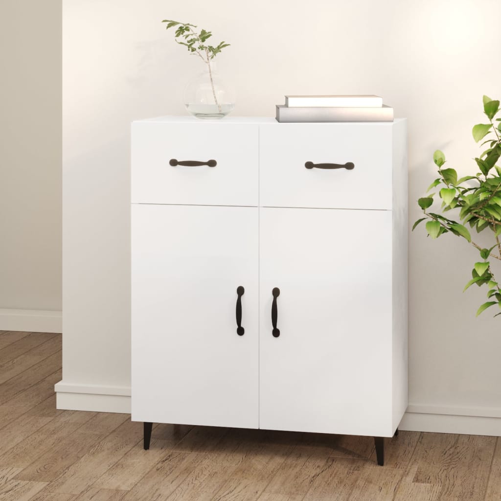 vidaXL Komoda biela 69,5x34x90 cm kompozitné drevo
