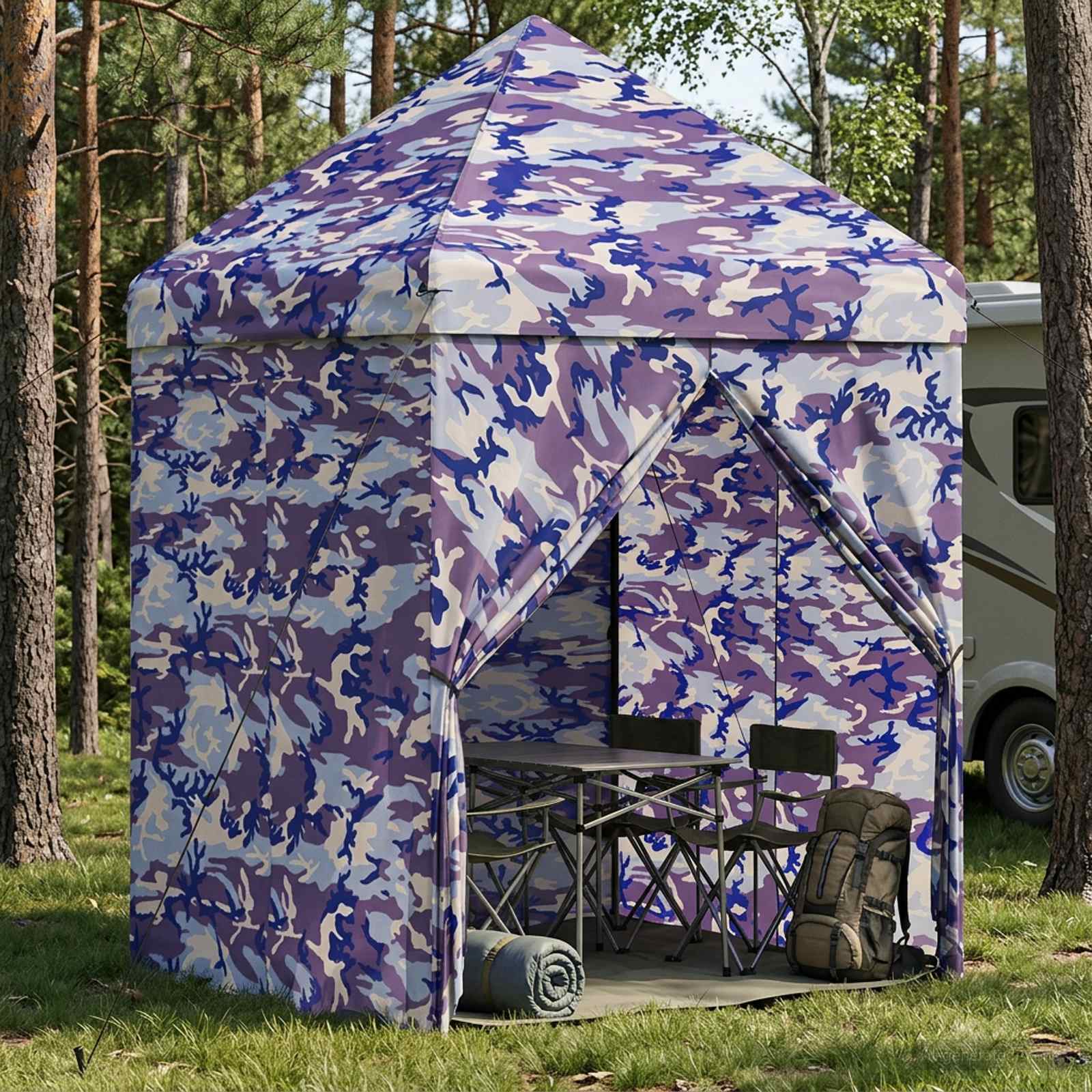 vidaXL Prístrešok s vyťahovaním so 4 bočnými stenami 2,9 x 2,9 m