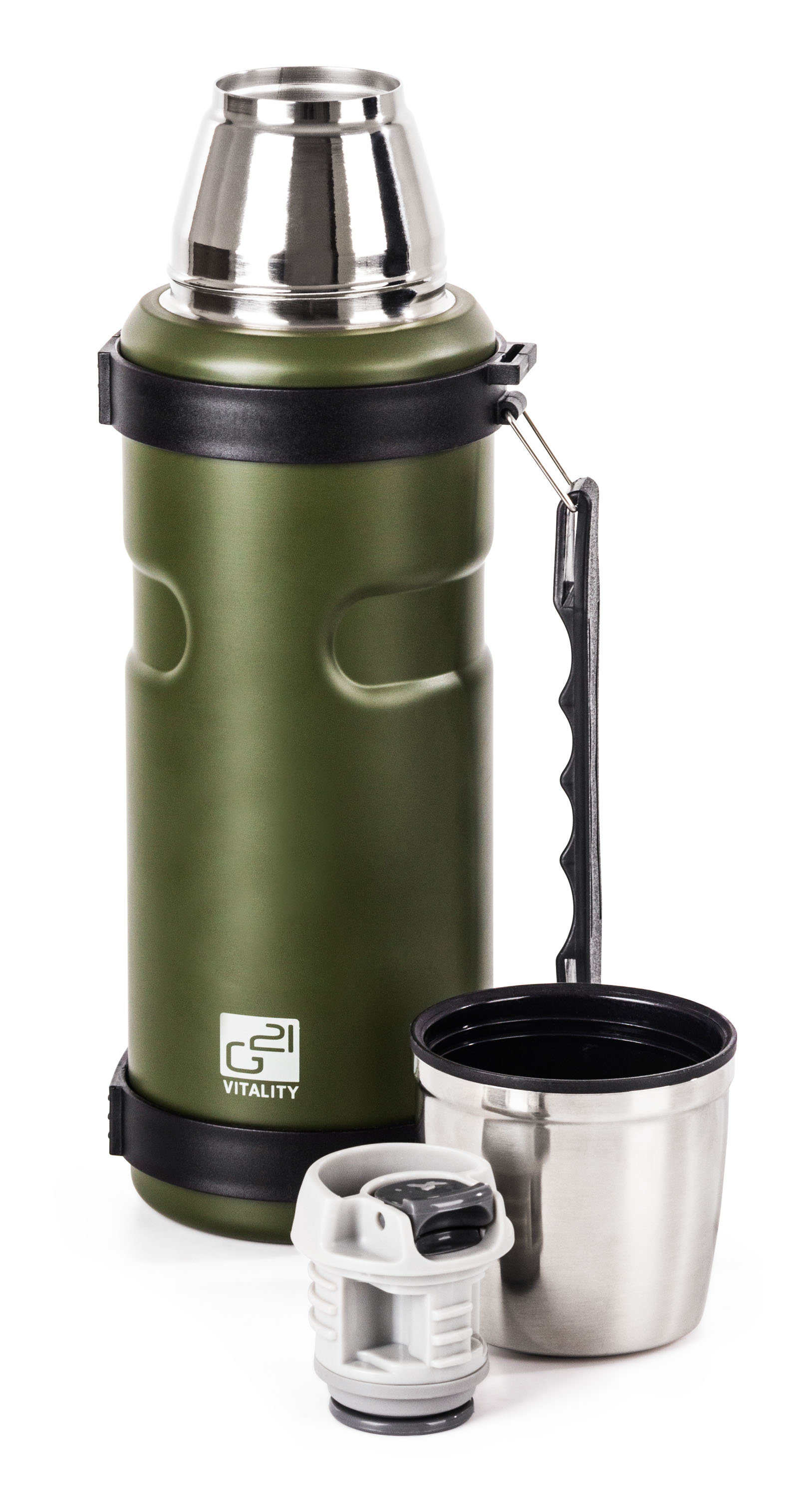 Termoska G21 na pitie, 1000 ml, zelená s rukoväťou G21TL1Z