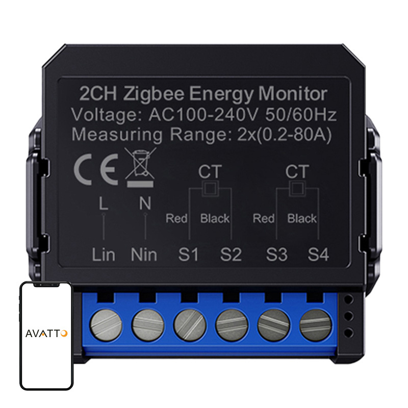 Inteligentný obojsmerný merač energie Avatto ZigBee ZWPM16-2 ZWPM16-2