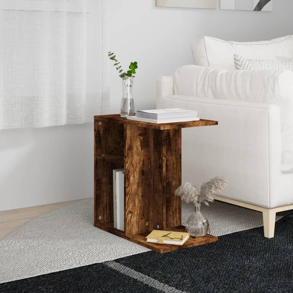 vidaXL Príručný stolík dymový dub 50x30x50 cm spracované drevo