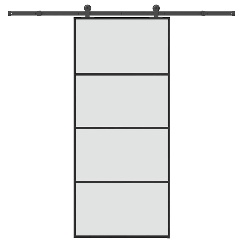 vidaXL Posuvné dvere s kovaním ESG sklo a hliník 90x205 cm