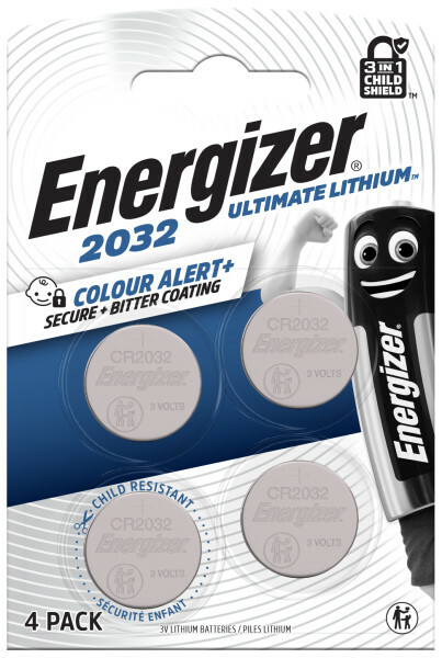 Energizer Ultimate Lithium gombíková batéria CR2032 4ks, technológia Color Alert E304206100 T00074096