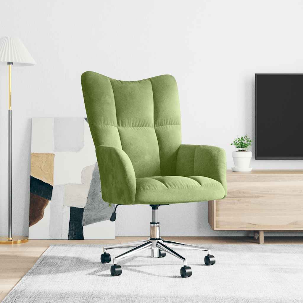 vidaXL Relaxačné kreslo bledozelené zamat