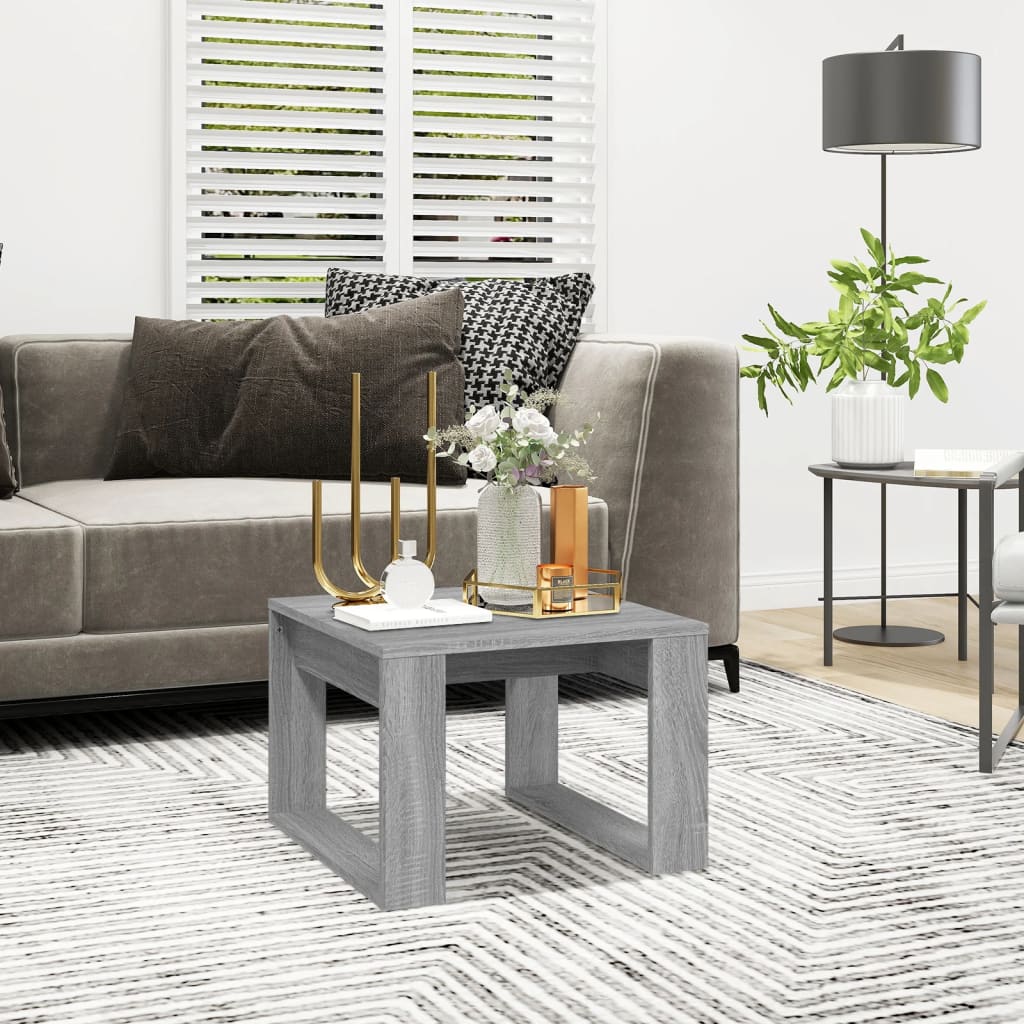 vidaXL Príručný stolík sivý dub sonoma 50x50x35 cm spracované drevo