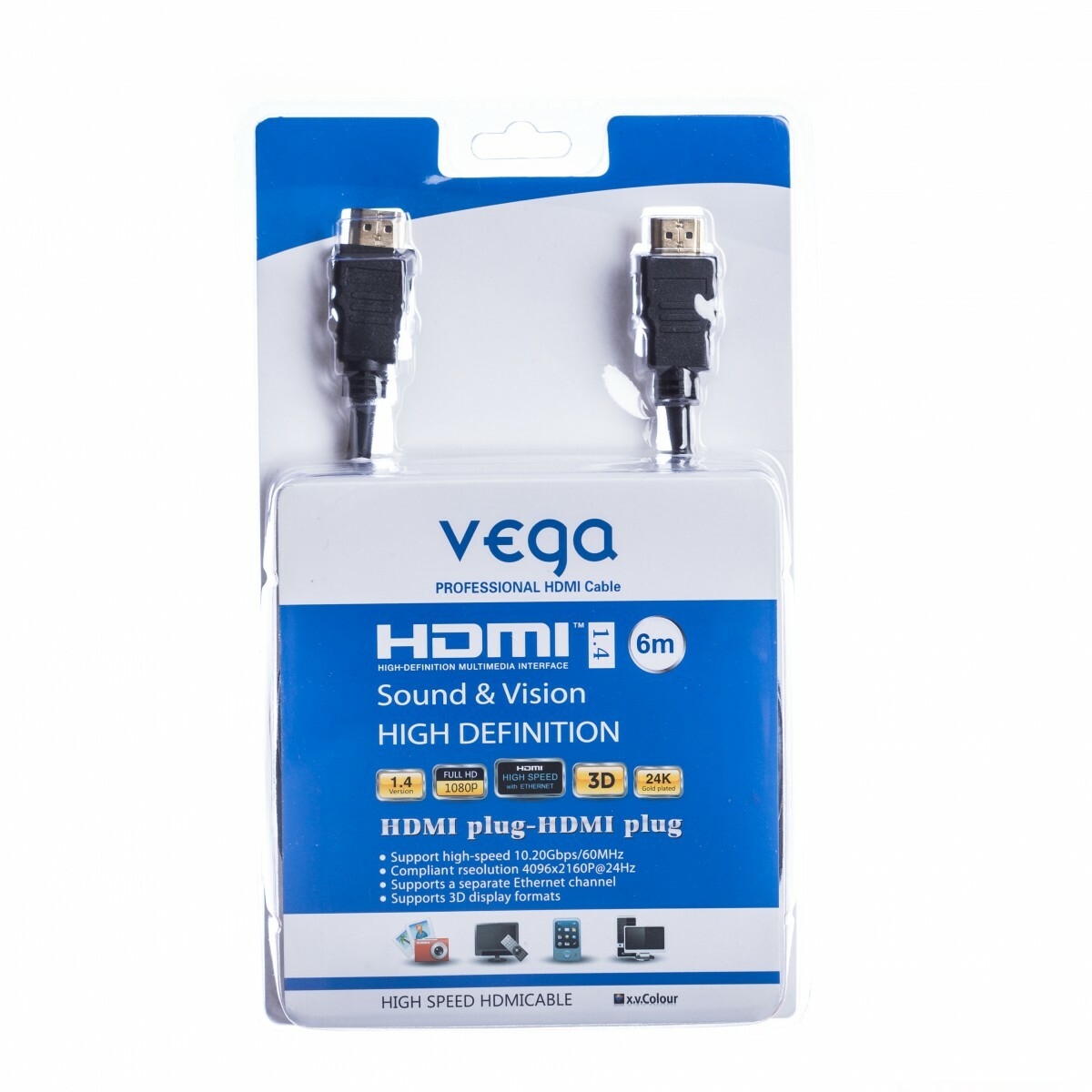 Vega HDMI kábel 10.2Gb/s 6m čierny AA-1066 T00000161