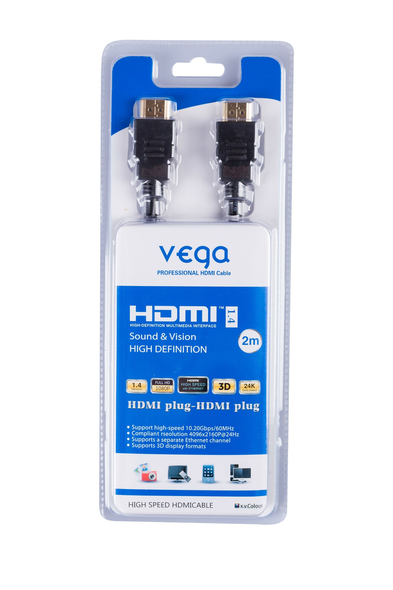 AA-902 Vega HDMI kábel profesional 3D gold 2m T00000798