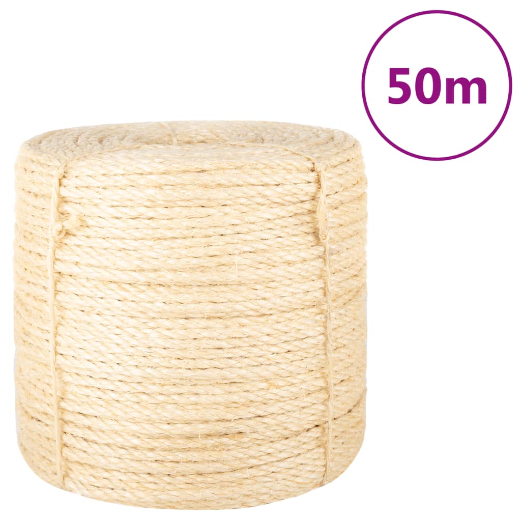 vidaXL Lano 100% sisal 6 mm 50 m