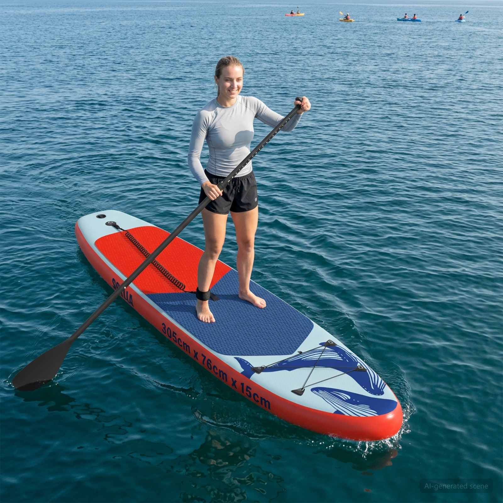 vidaXL Nafukovací paddleboard SCYLLA 305 x 76 x 15 cm Modrá