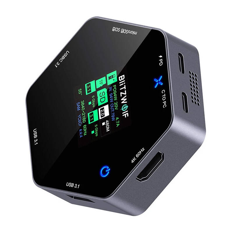Blitzwolf 8in1 docking station BW-TH16 USB 100W LCD Smart Display BW-TH16
