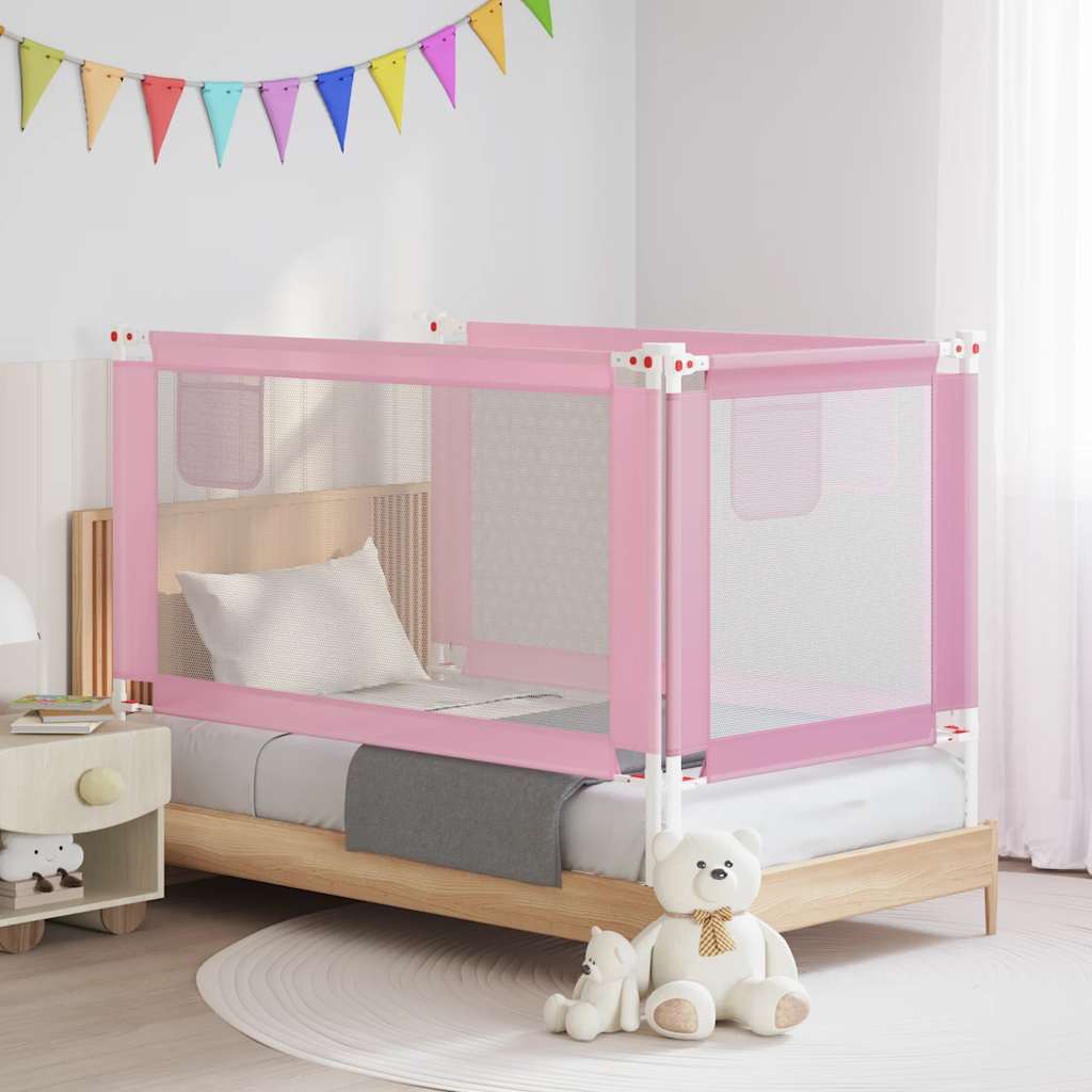 vidaXL Zábrana na detskú posteľ ružová 150x25 cm látka