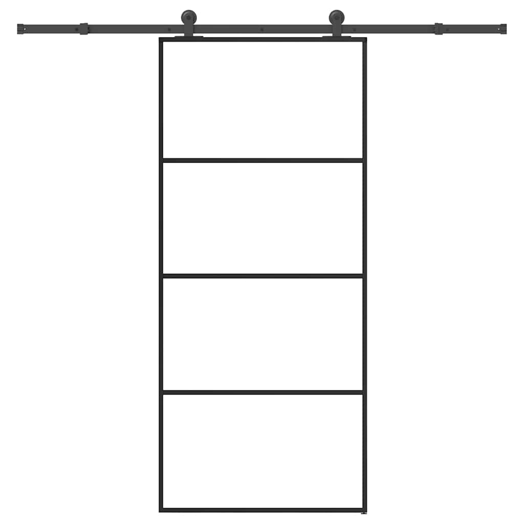 vidaXL Posuvné dvere s kovaním ESG sklo a hliník 90x205 cm