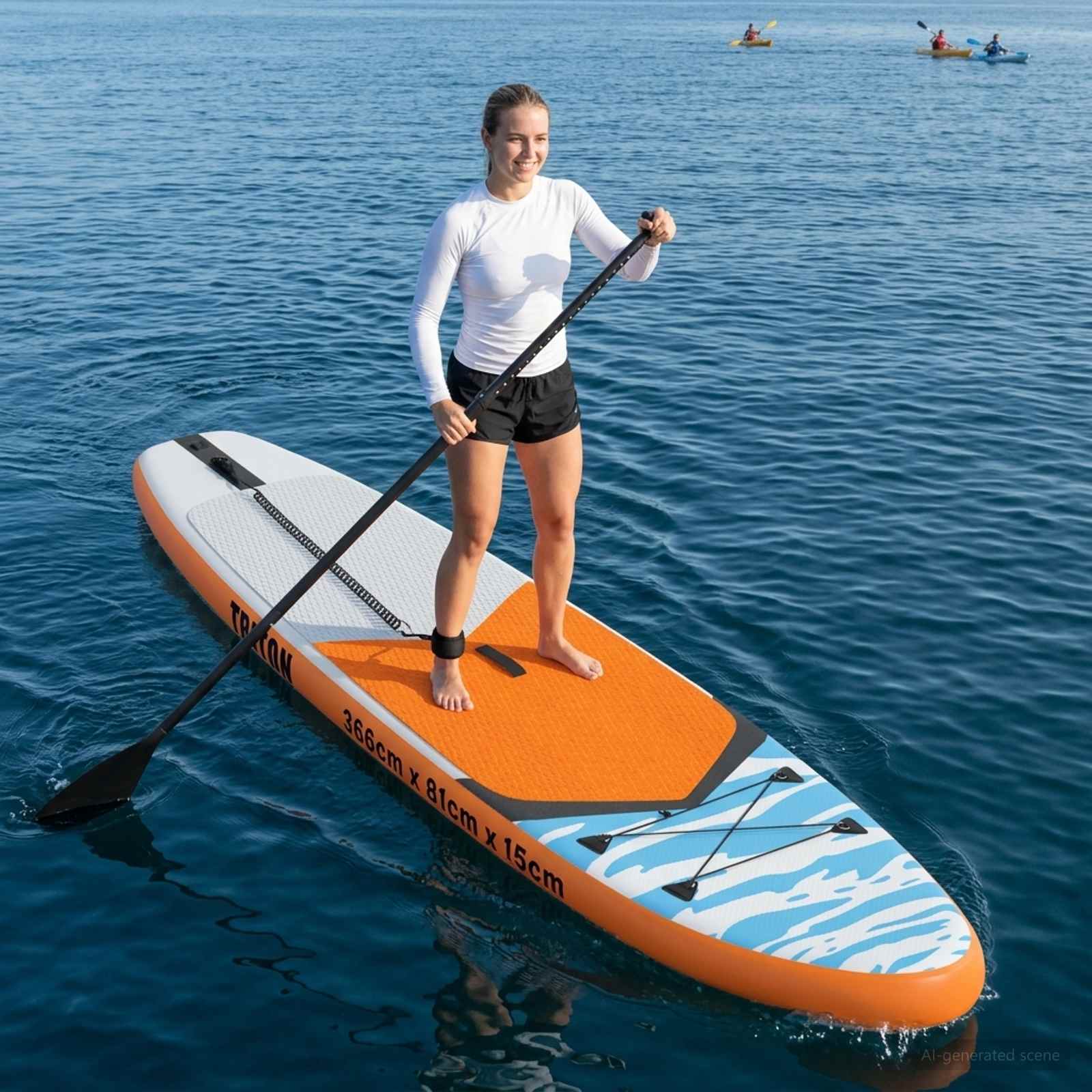 vidaXL Nafukovací paddleboard TRITON 366 x 81 x 15 cm Modrá