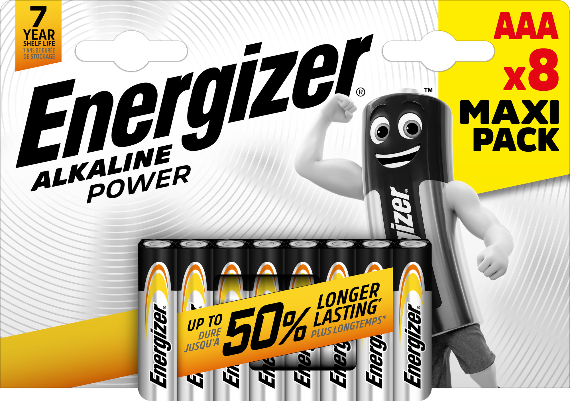 Energizer Alkaline Power AAA/LR03 E92 BP 8 alkalické mikrotužkové batérie 8ks 7638900410662