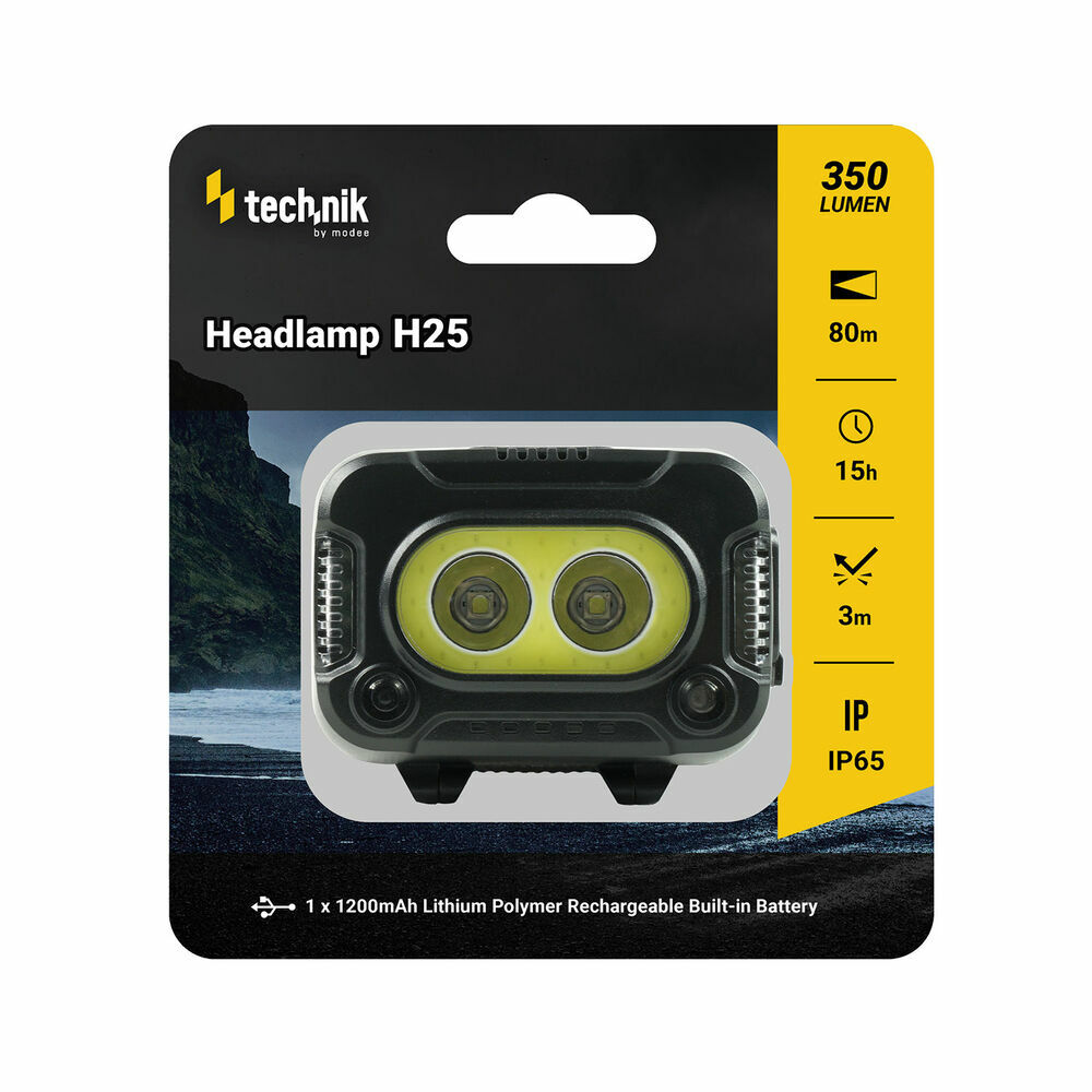 Technik MT-H25 čelovka s pogumovaním, LED CREE XPG-2+LED COB, USB-C, červené svetlo, stroboskop T00058826