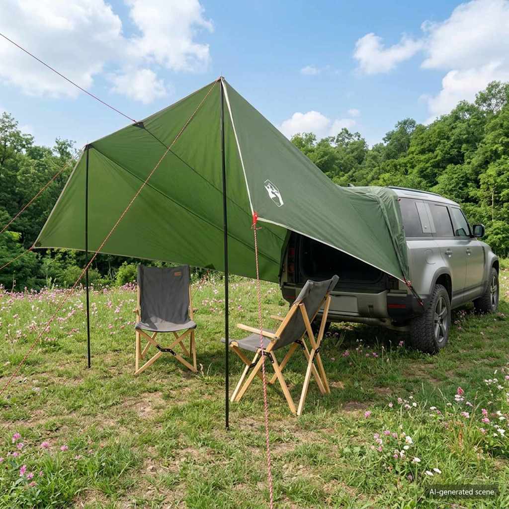 vidaXL Prístrešok na vozidlo so strechou Zelená 518 x 580 x 215 cm