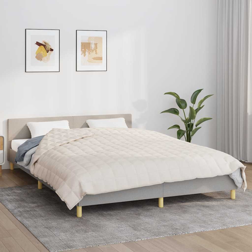 vidaXL Záťažová prikrývka bledokrémová 200x200 cm 9 kg látka