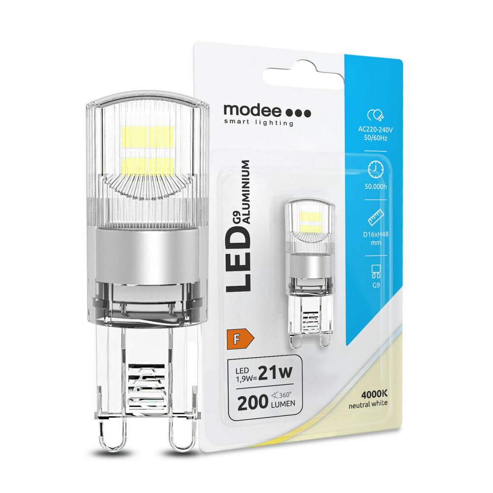 Modee LED žiarovka G9 Aluminium 1,9W neutrálna biela (ML-G9A4000K1,9WNB1) T00064100