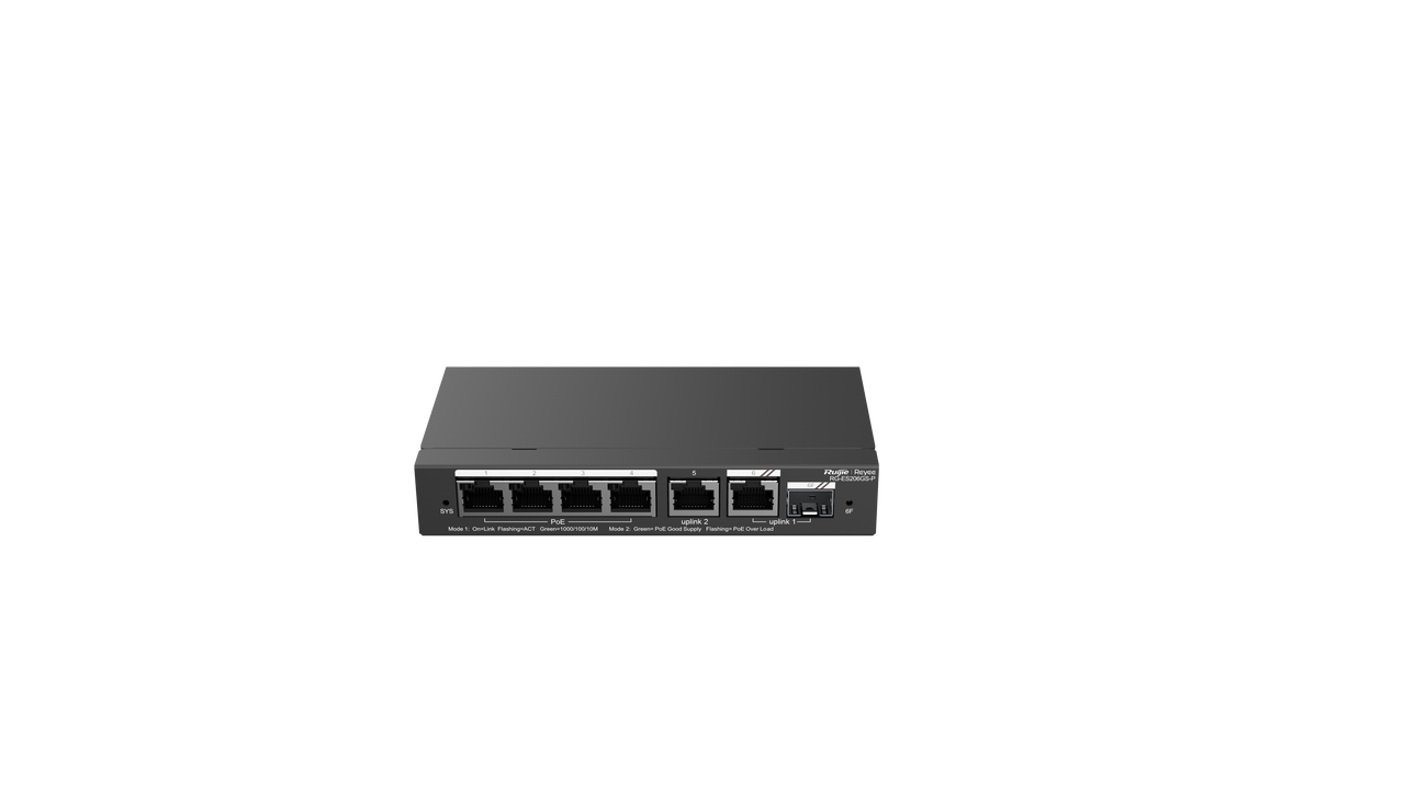 Reyee RG-ES206GS-P, 6-Port Gigabit Smart Cloud Managed PoE Switch RG-ES206GS-P