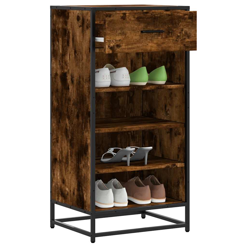 vidaXL Regál na topánky dymový dub 48x38x97,5 cm spracované drevo