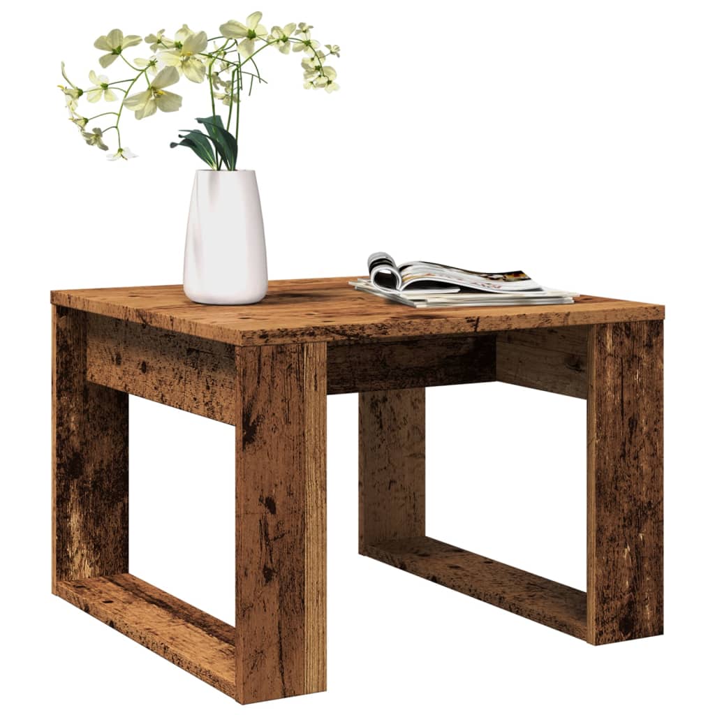 vidaXL Príručný stolík staré drevo 50x50x35 cm drevotrieska