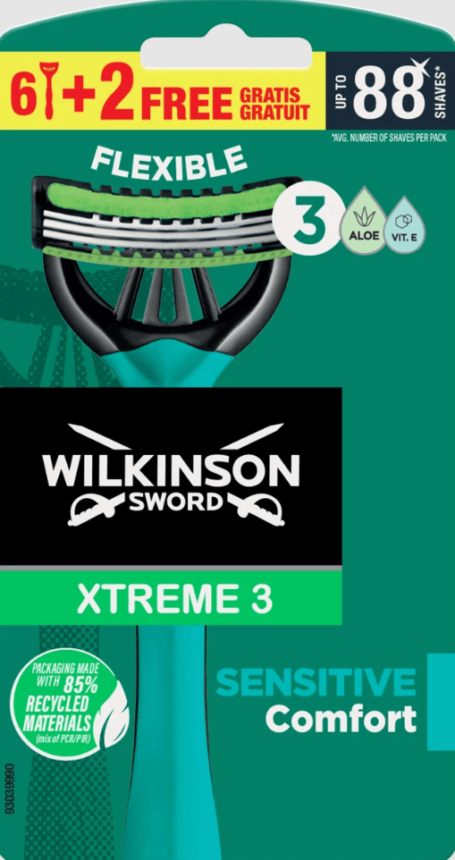 Wilkinson Xtreme3 Sensitive jednorazový holiaci strojček 8ks (W302400300) T00062036