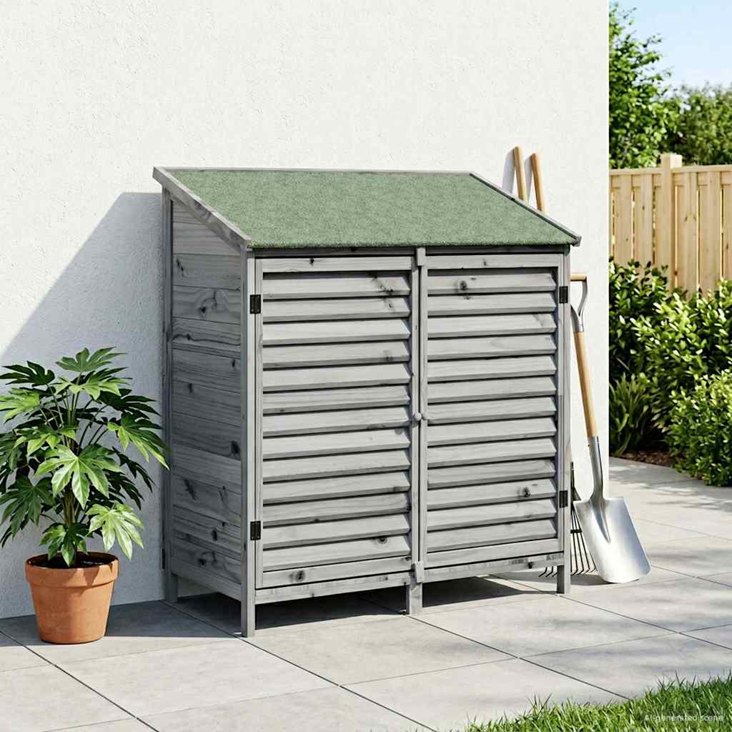 vidaXL Záhradný prístrešok so strechou Sivá 106 x 56 x 113,5 cm