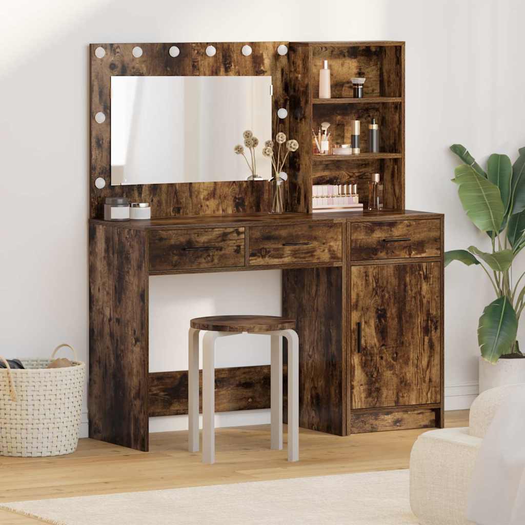 vidaXL Toaletný stolík 2 ks Hnedá 78,5 x 41 x 135 cm Kompozitné drevo