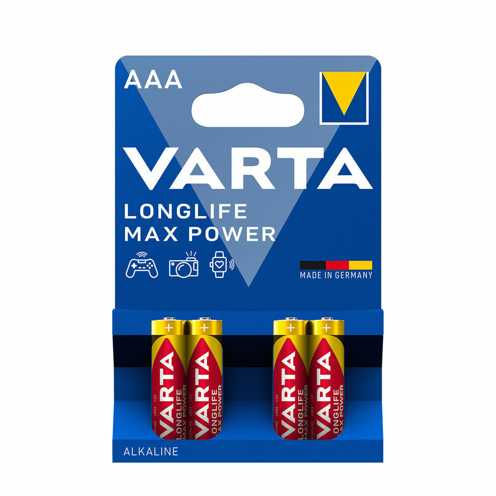 VARTA Longlife Max Power alkalická mikrotužková batéria AAA, 4ks T00001337