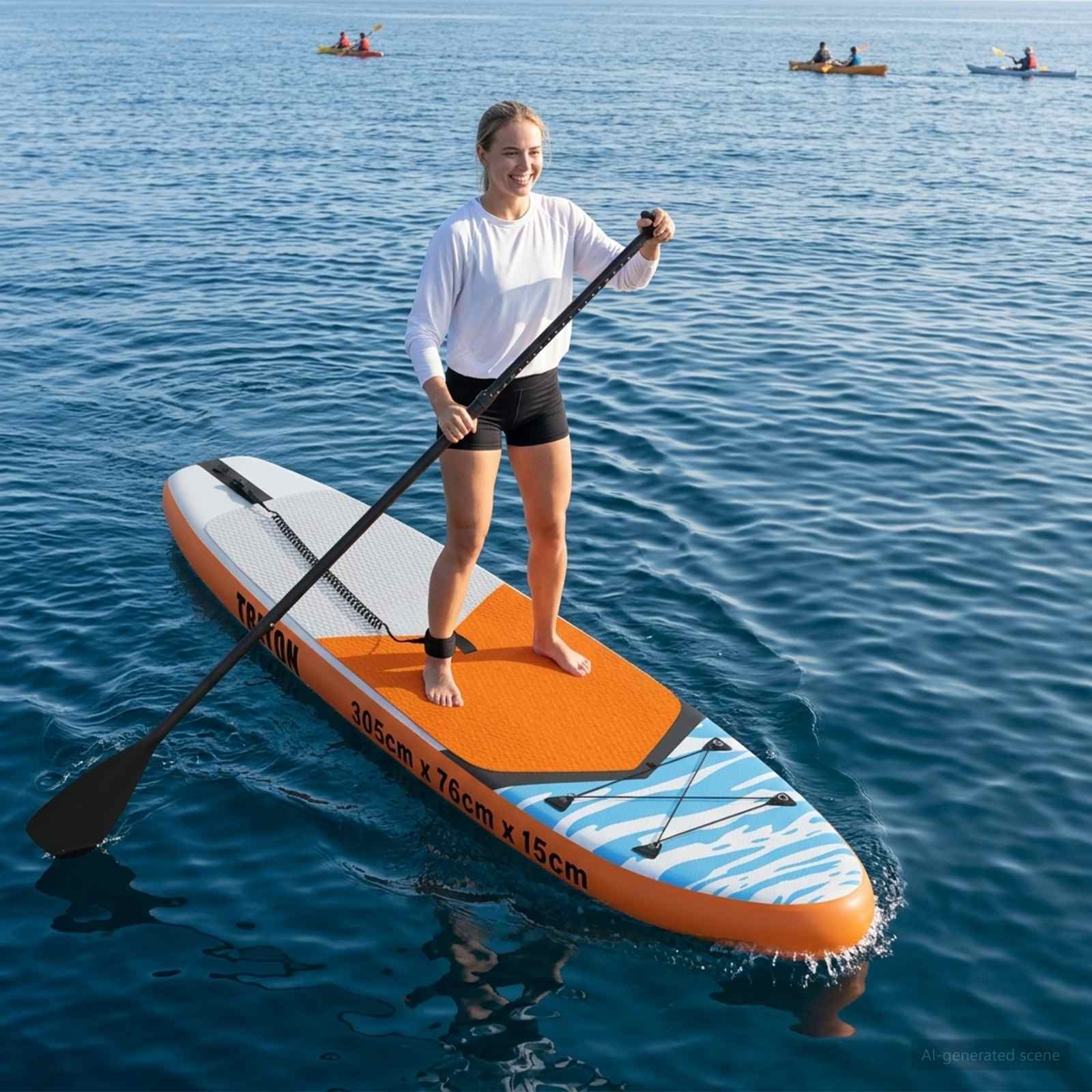 vidaXL Nafukovací paddleboard TRITON 305 x 76 x 15 cm Modrá