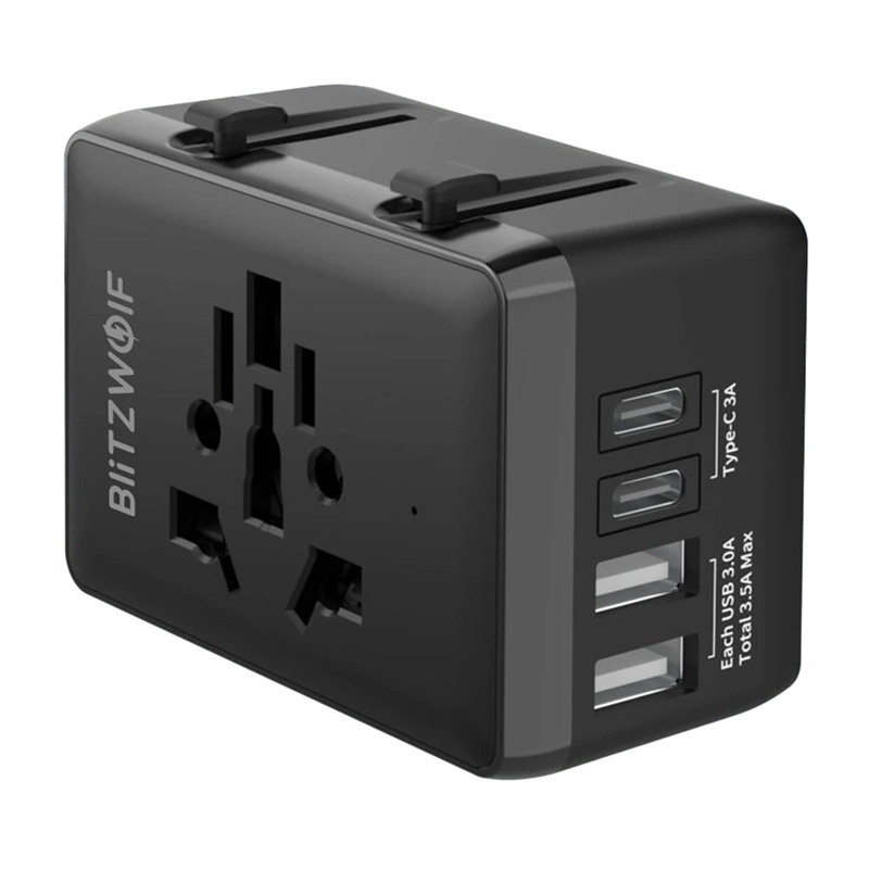 Blitzwolf BW-TA1 Cestovný adaptér 4 v 1 2xUSB + C + PD 20W BW-TA1