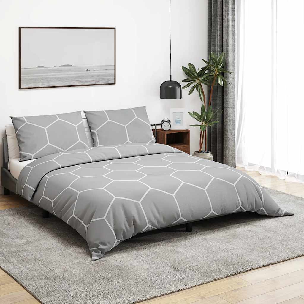 vidaXL Súprava obliečok na paplón sivá a biela 140x200 cm bavlna