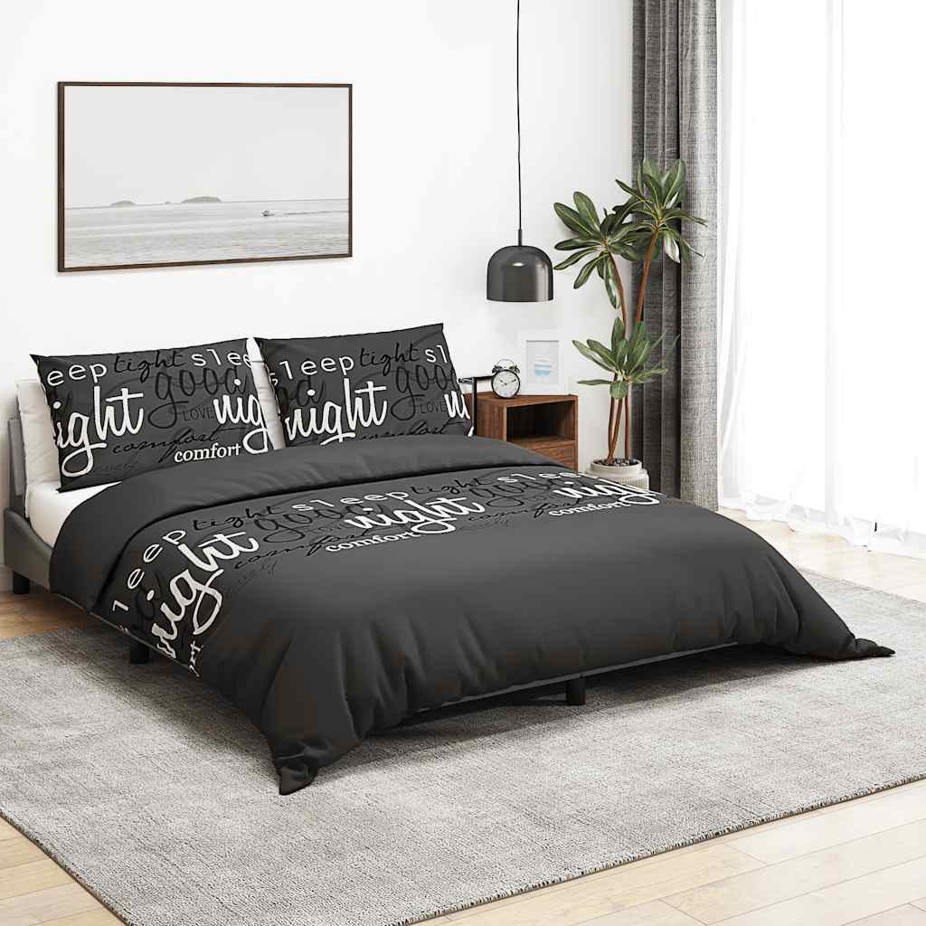 vidaXL Súprava obliečok na paplón čierna a biela 140x200 cm bavlna