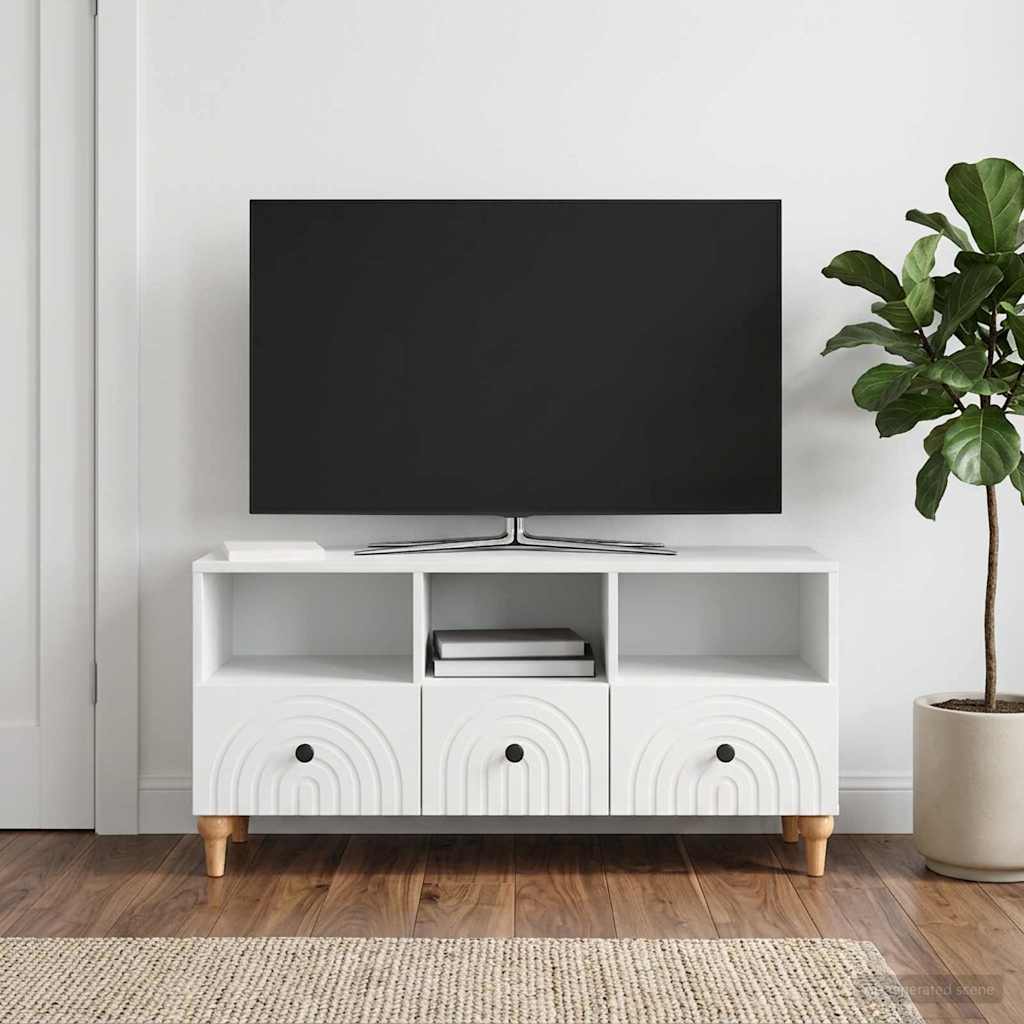 vidaXL TV skrinka Biely 102 x 34,5 x 50 cm Konštruované drevo